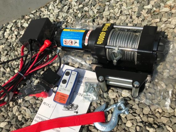 Лебедка Electric Winch 1800 кг на квадроцикл (стальной трос)